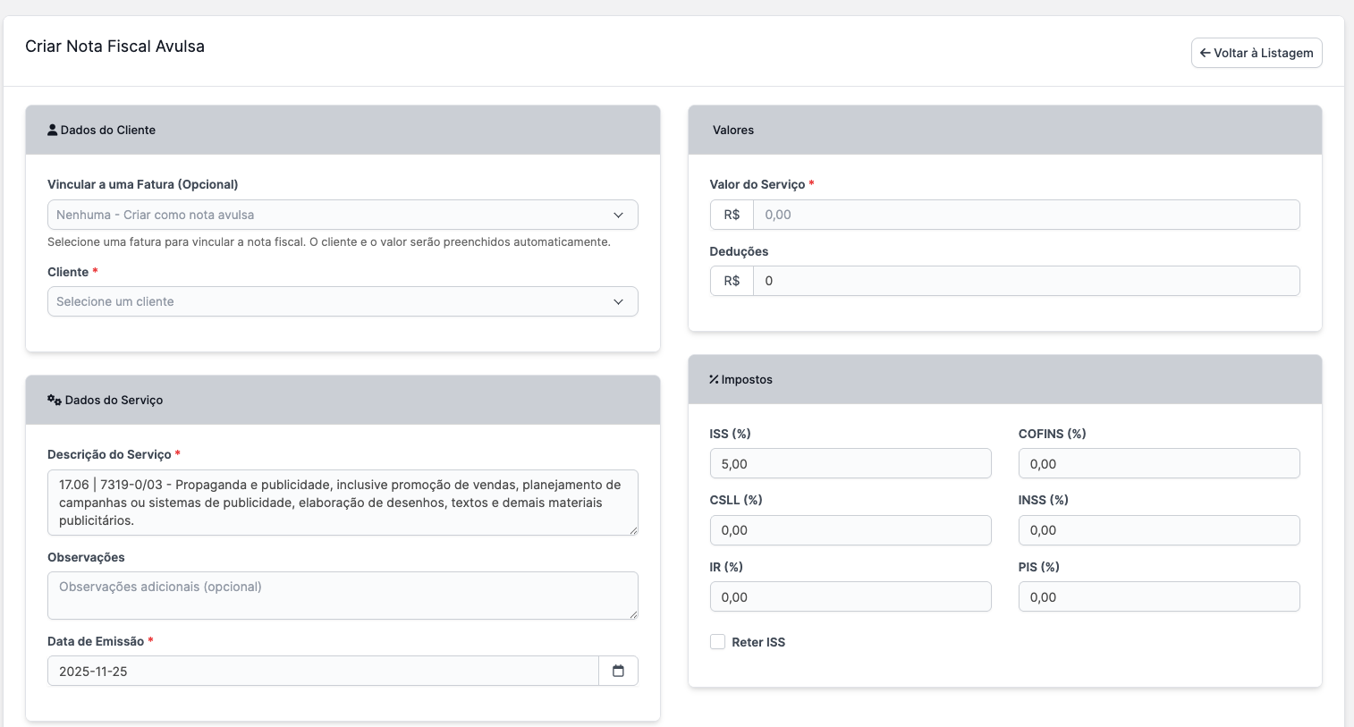 Asaas NFS-e para Perfex CRM